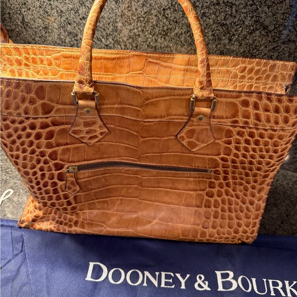 Dooney & Bourke Brown Croc-Embossed Tote - Picture 3 of 5